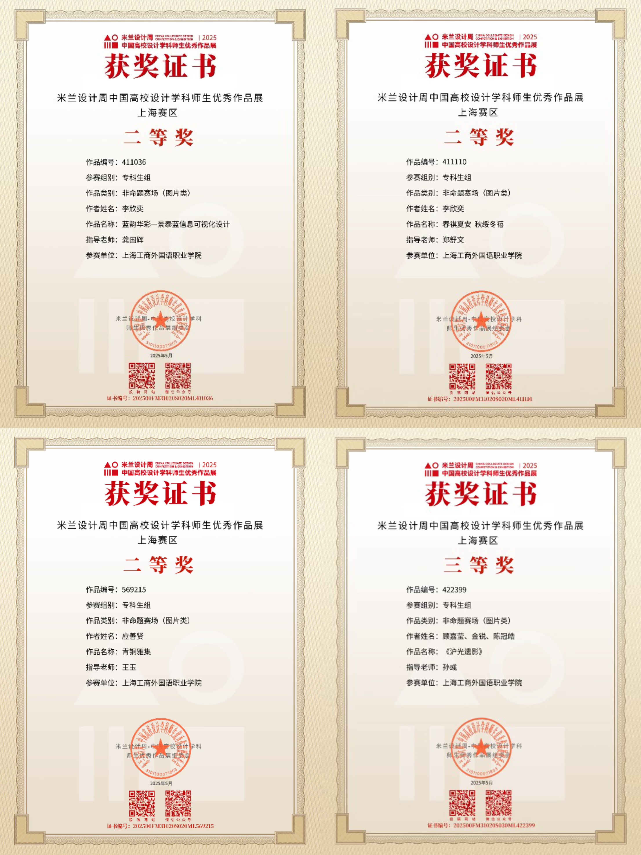 喜报!我校艺传学院师生在2025年第九届米兰设计周赛事中斩获佳绩